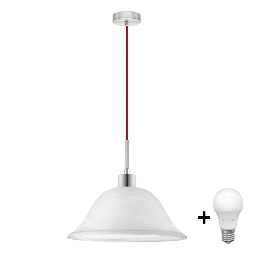 LED Lustr na lanku 1xE27/60W/230V bílá