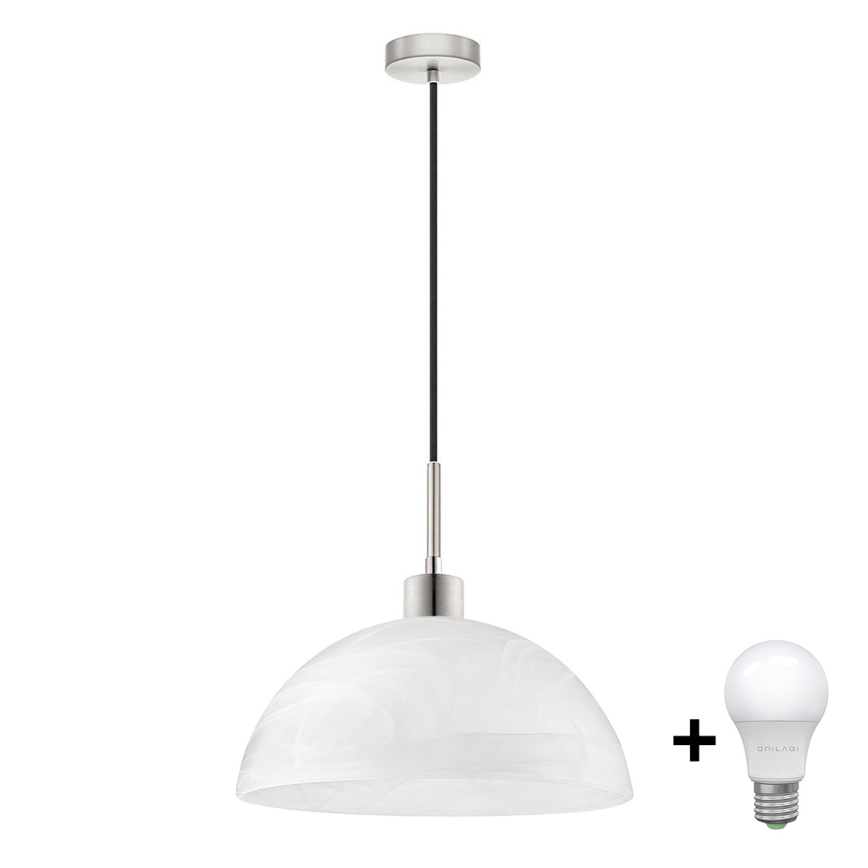 LED Lustr na lanku 1xE27/60W/230V bílá