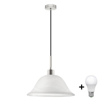LED Lustr na lanku 1xE27/60W/230V bílá
