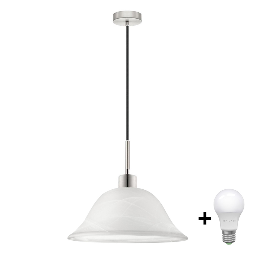 LED Lustr na lanku 1xE27/60W/230V bílá
