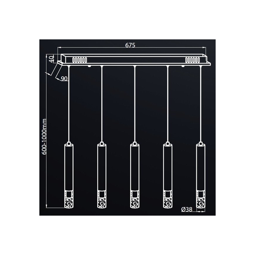 LED Lustr na lanku ALBA 5xLED/25W/230V bílá