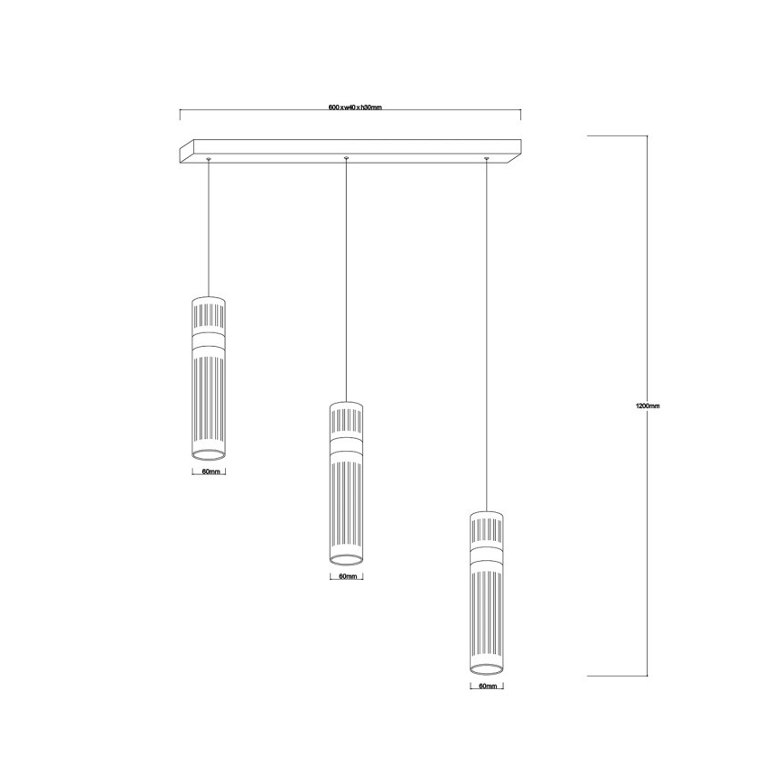 LED Lustr na lanku AMBIENTE 3xLED/6W/230V 3000/4000/6000K černá