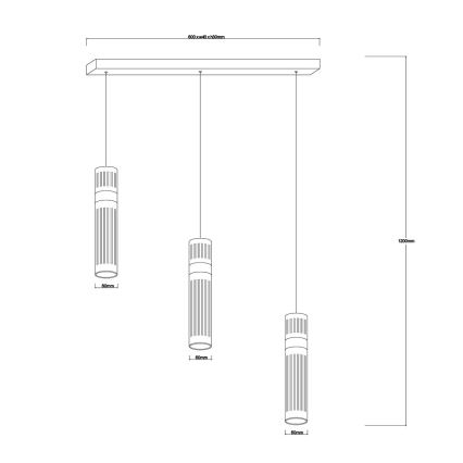 LED Lustr na lanku AMBIENTE 3xLED/6W/230V 3000/4000/6000K zlatá