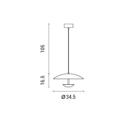 LED Lustr na lanku APSIS LED/7W/230V 3000K pr. 34,5 cm
