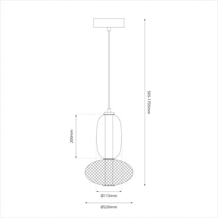 LED Lustr na lanku ARAME LED/15W/230V pr. 22 cm černá
