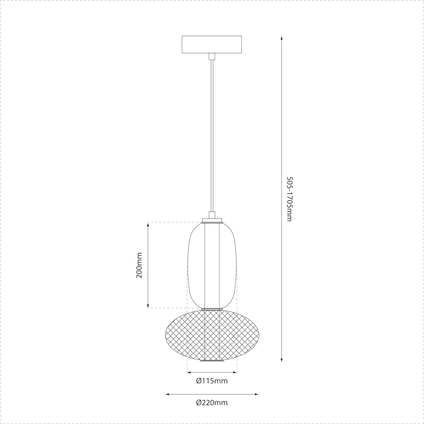 LED Lustr na lanku ARAME LED/15W/230V pr. 22 cm černá