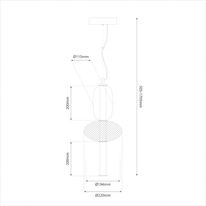 LED Lustr na lanku ARAME LED/23W/230V pr. 22 cm černá