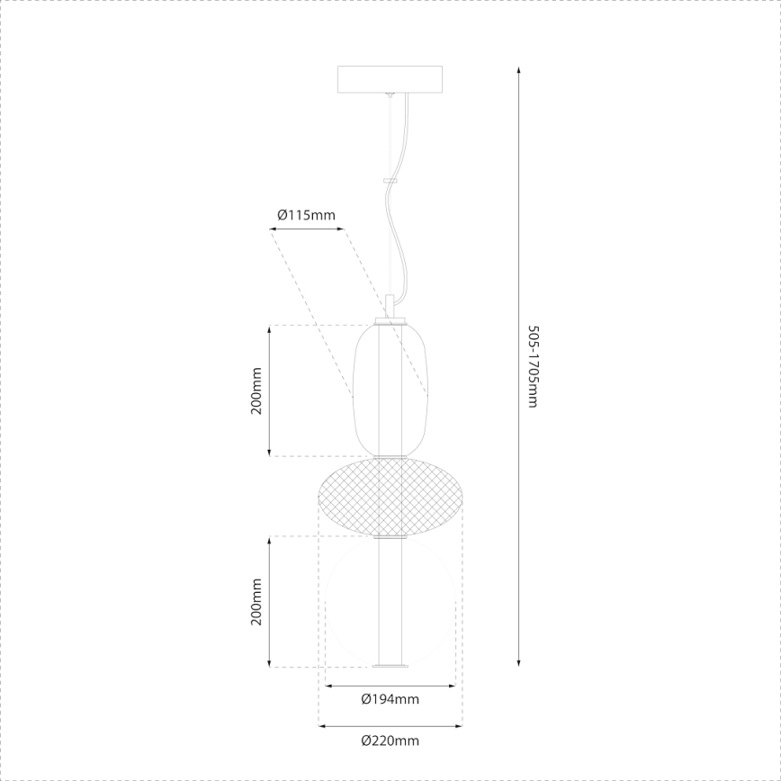 LED Lustr na lanku ARAME LED/23W/230V pr. 22 cm černá