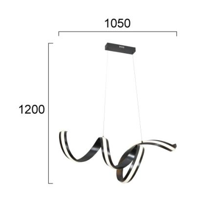 LED Lustr na lanku AREZIA LED/42W/230V černá