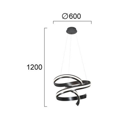 LED Lustr na lanku AREZIA LED/62W/230V černá