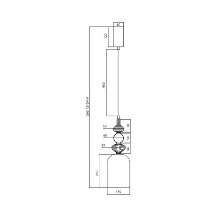 LED Lustr na lanku ARTE LED/12W/230V pr. 13 cm mosaz