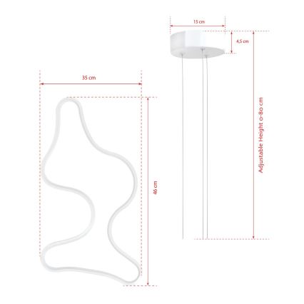 LED Lustr na lanku ARTISAN LED/36W/230V 4000K bílá
