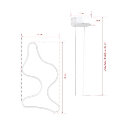 LED Lustr na lanku ARTISAN LED/36W/230V 6500K bílá