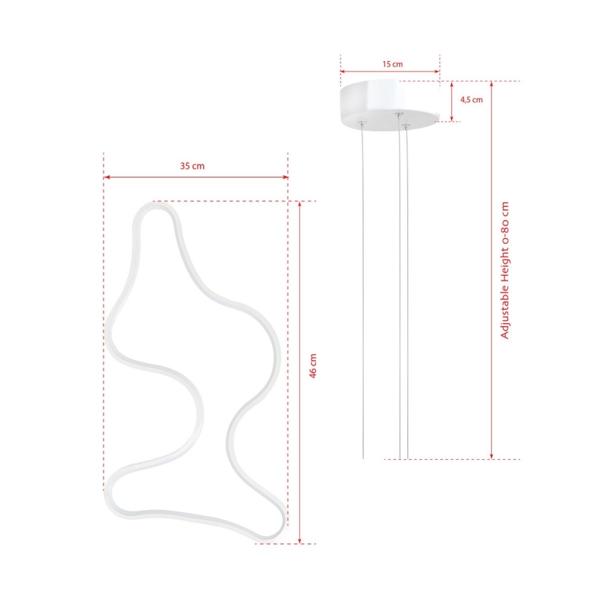 LED Lustr na lanku ARTISAN LED/36W/230V 6500K bílá