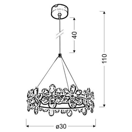 LED Lustr na lanku ARVIN LED/14W/230V