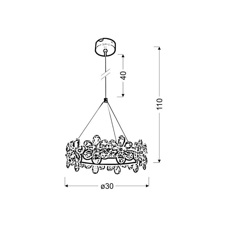 LED Lustr na lanku ARVIN LED/14W/230V