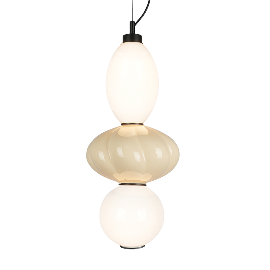 LED Lustr na lanku ASCOLI LED/18W/230V pr. 20 cm béžová