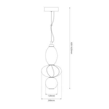 LED Lustr na lanku ASCOLI LED/18W/230V pr. 20 cm béžová
