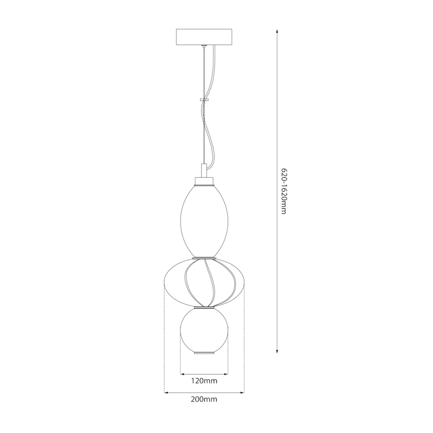 LED Lustr na lanku ASCOLI LED/18W/230V pr. 20 cm béžová