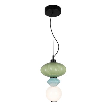 LED Lustr na lanku ASCOLI LED/8W/230V pr. 20 cm zelená/modrá