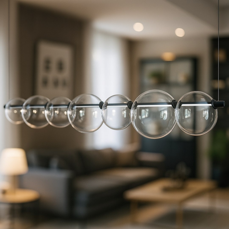 LED Lustr na lanku ATOLA LED/19W/230V černá/čirá