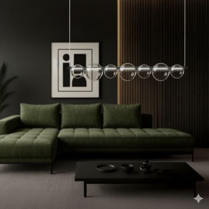 LED Lustr na lanku ATOLA LED/19W/230V černá/čirá