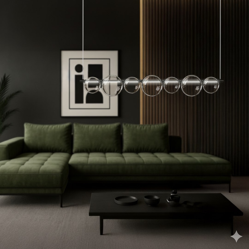 LED Lustr na lanku ATOLA LED/19W/230V černá/čirá