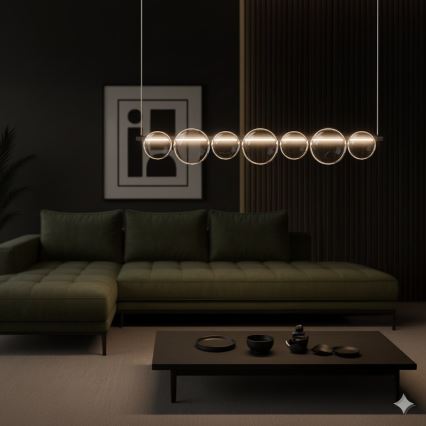 LED Lustr na lanku ATOLA LED/19W/230V černá/čirá