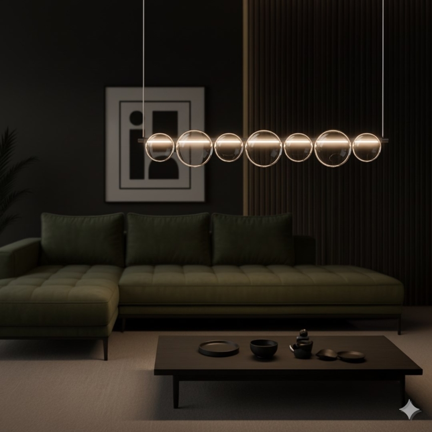 LED Lustr na lanku ATOLA LED/19W/230V černá/čirá