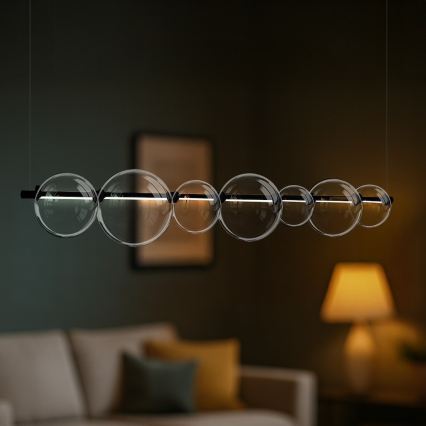 LED Lustr na lanku ATOLA LED/19W/230V černá/čirá