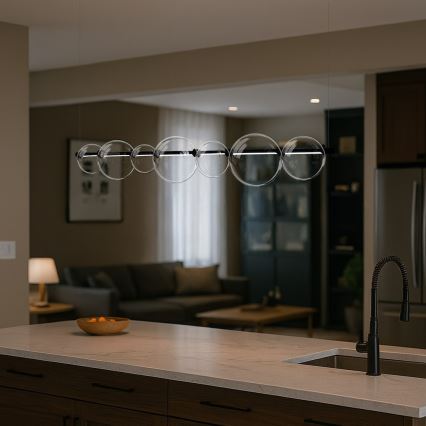 LED Lustr na lanku ATOLA LED/19W/230V černá/čirá