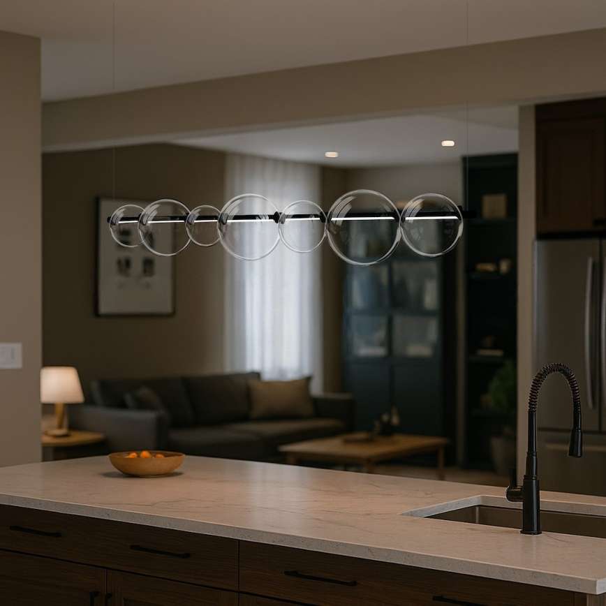 LED Lustr na lanku ATOLA LED/19W/230V černá/čirá