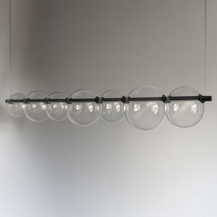 LED Lustr na lanku ATOLA LED/19W/230V černá/čirá