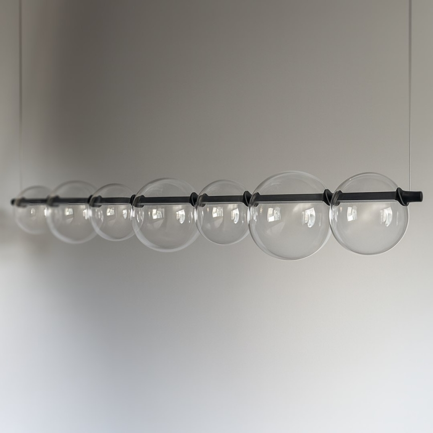 LED Lustr na lanku ATOLA LED/19W/230V černá/čirá