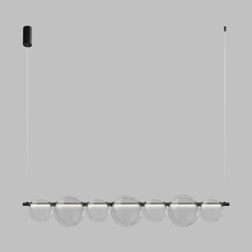 LED Lustr na lanku ATOLA LED/19W/230V černá/čirá