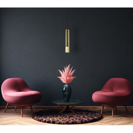 LED Lustr na lanku BARS 1xGU10/4,8W/230V zlatá