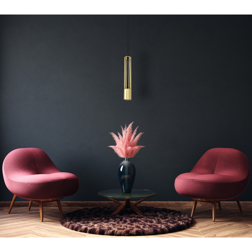 LED Lustr na lanku BARS 1xGU10/4,8W/230V zlatá