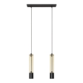 LED Lustr na lanku BARS 2xGU10/4,8W/230V černá/zlatá