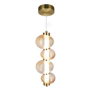 LED Lustr na lanku BOLLA LED/17W/230V pr. 16 cm zlatá/kouřová béžová