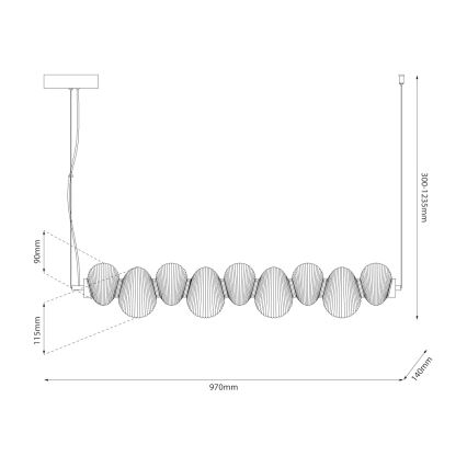 LED Lustr na lanku BOLLA LED/32W/230V lesklý chrom/kouřová šedá