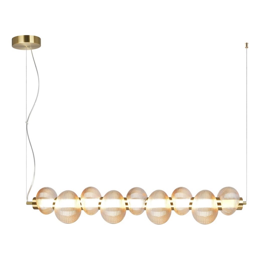 LED Lustr na lanku BOLLA LED/32W/230V zlatá/kouřová béžová