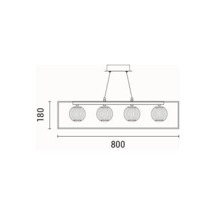 LED Lustr na lanku BOX LED/14W/230V 3000K