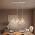 LED Lustr na lanku BRYLANT 3xE27/60W/230V bílá