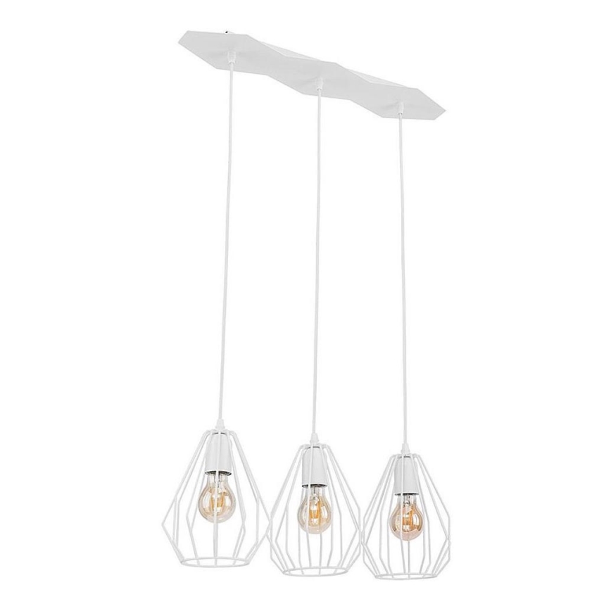LED Lustr na lanku BRYLANT 3xE27/60W/230V bílá