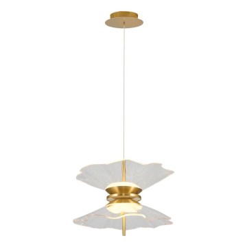 LED Lustr na lanku BUTTERFLY 2xLED/10W/230V 3000K zlatá