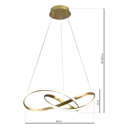 LED Lustr na lanku CAPPIO LED/36W/230V zlatá