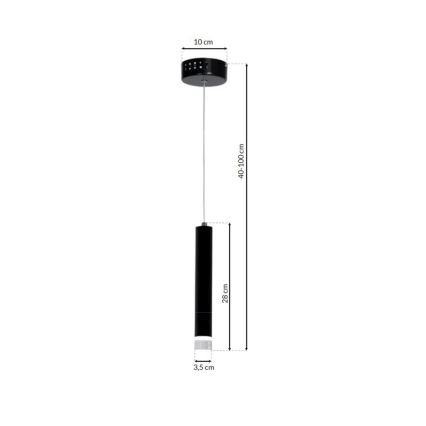 LED Lustr na lanku CARBON LED/5W/230V