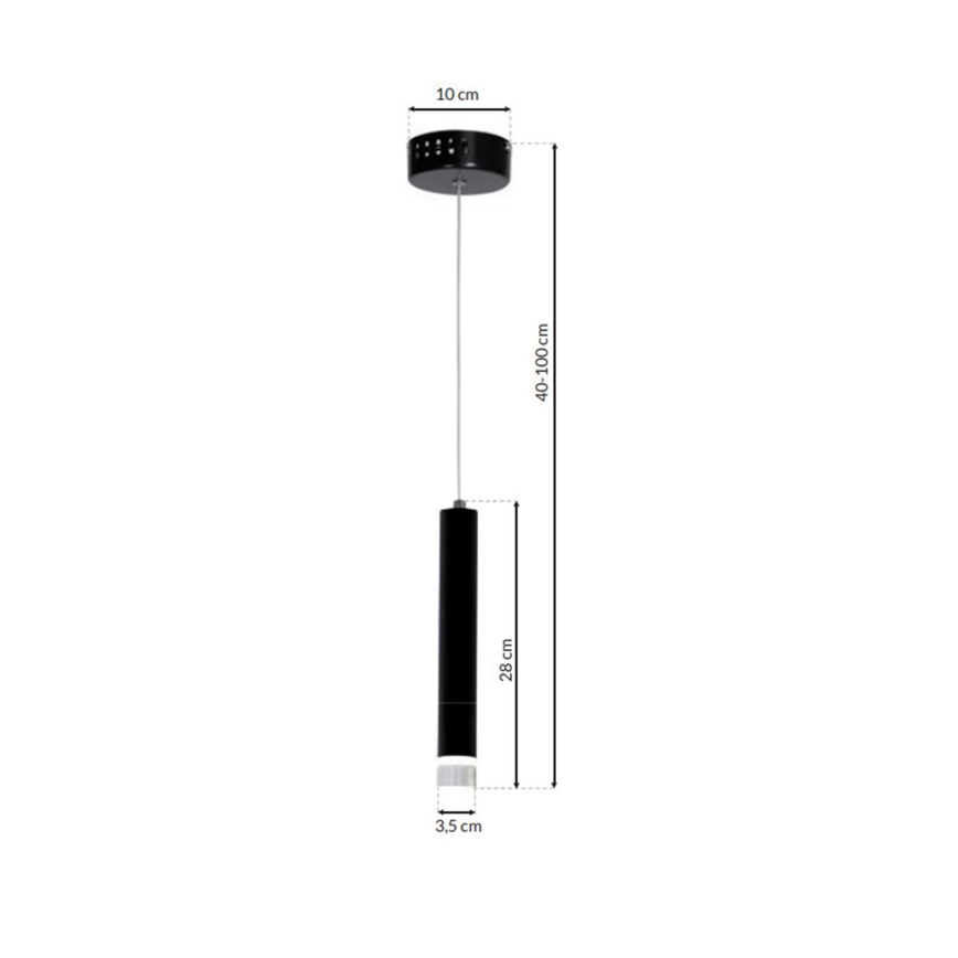 LED Lustr na lanku CARBON LED/5W/230V