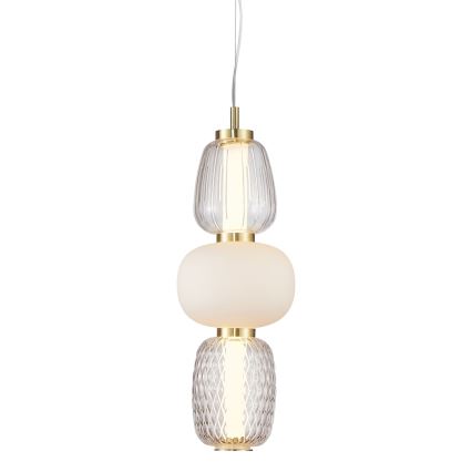 LED Lustr na lanku CARO LED/28W/230V zlatá