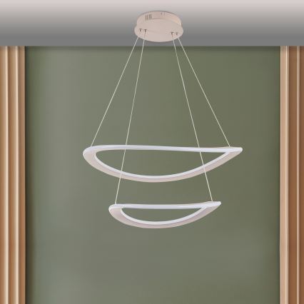 LED Lustr na lanku CASHMERE LED/75W/230V pr. 59,5 béžová